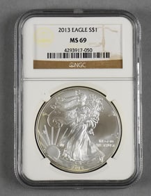 2013 Silver American Eagle $1 Dollar NGC Graded MS 69