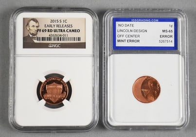 2015 Lincoln Ultra Cameo Penny, Lincoln Error Penny Graded