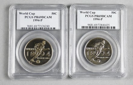1994 P World Cup Half Dollars PCGC Graded PR69DCAM