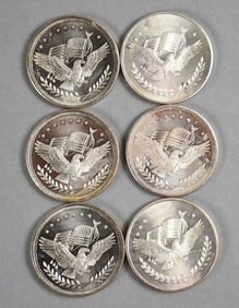 (6) Silver Trade Units - 1 Troy Oz each of 999 Fine Silver