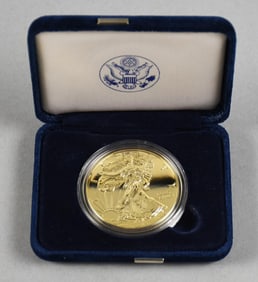 2015 1 oz 999 Silver Eagle 24K Gold Finish, Original Case