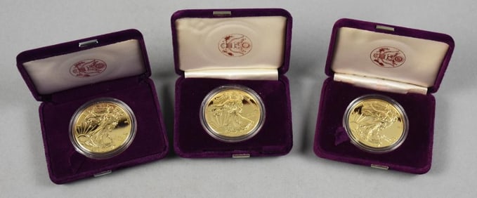 2015, 2016 American Silver Eagles, 24K Gold Clad