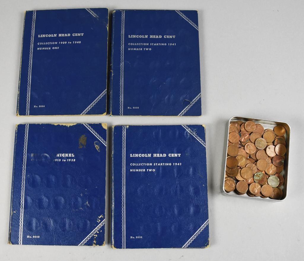 Whitman Lincoln Head Buffalo Nickel Books & Loose Pennies (1 of 9)