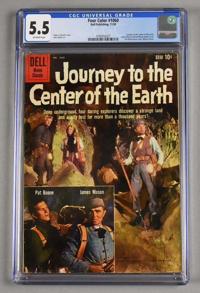 1959 Journey to the Center of the Earth, Dell Comic Graded 5.5: Lot is for a 1959 Dell Movie Classics Journey to the Center of the earth. Comes as shown. Graded 5.5.
