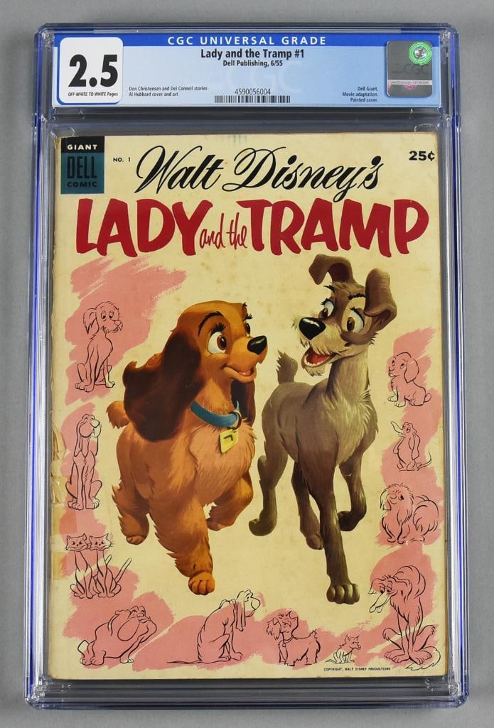1955 Walt Disney's Lady & The Tramp Dell Giant Graded 2.5: Lot is a 1955 Dell Giant for Walt Disney's Lady and the Tramp. Comes as shown.
