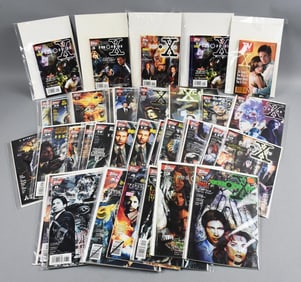 (55) X-Files Comic Books-Sleeved Matt Salinger Signed