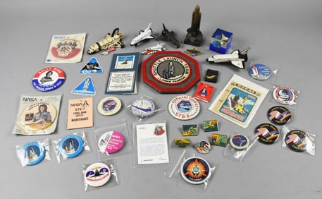 Misc Vintage NASA Collectibles-Pins, Patches, Mini Shuttles