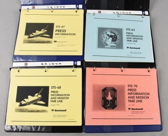 (4) 1990s Rockwell Space Shuttle Official Press Kits