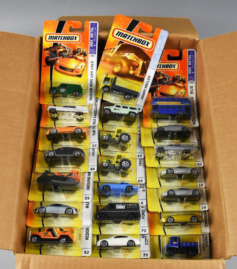 2000s Matchbox Basic Assortment MOC NOS: 2000's Matchbox diecast assortment. There is a total of 87 cars total in this lot. This lot may contain duplicates. Single owner collection from the largest toy collector on the West Coast.