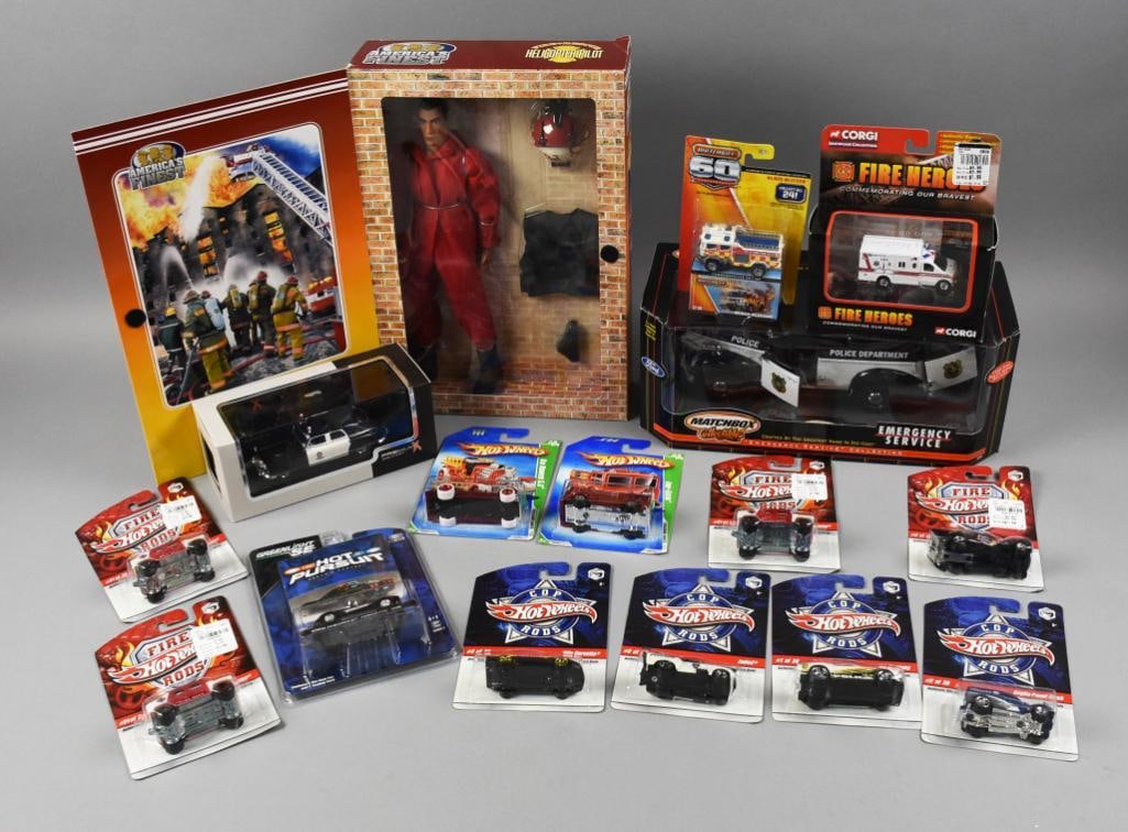 2000s Police and Fire Assortment, Diecast, Figures NOS (1 of 3)