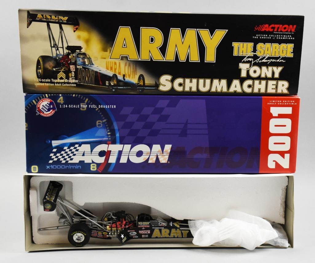 2001 Action Racing Tony Schumacher Dragster 1:24 Scale-MIB: 2001 Army The Sarge Tony Schumacher dragster in 1:24 scale.