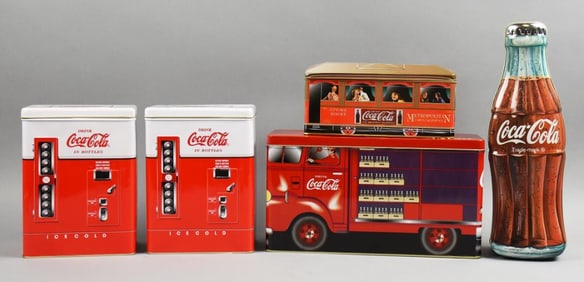 Assorted Coca Cola Collectible Tin Containers