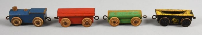 c1940 Strombecker Train Cars with Locomotive