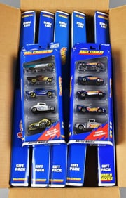 1990s Mattel Hot Wheels 5 Car Gift Packs Factory Case NOS