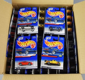 1990s Mattel Hot Wheels Factory Case, Large Assort MOC NOS