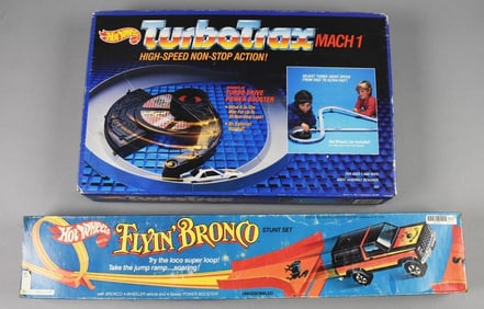 1980, 85 Mattel Hot Wheels Flyin' Bronco & TurboTrax-Boxed