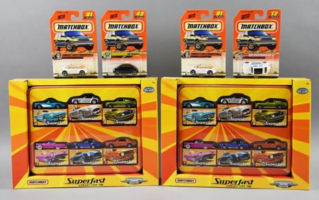 1999, 2005 Mattel Matchbox Collector Tins/Loose Cars-NOS