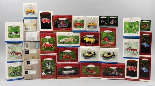 (35) 1990s-2000s Hallmark Keepsake Ornaments-Vehicles-MIB