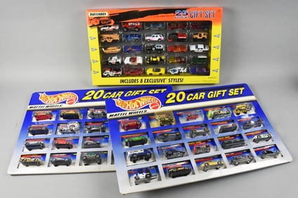 1990s Matchbox & Hot Wheels 20 and 25 Car Gift Sets MIB NOS