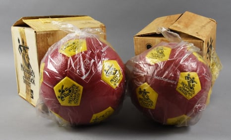 c1990 McDonald's Sidekick Soccer Balls, Mint in Boxes