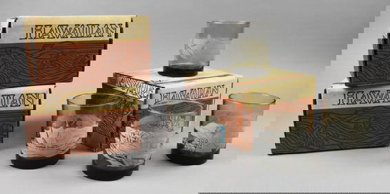 c1980 Libbey Glass McDonald's Hawaiian Glassware-MIB