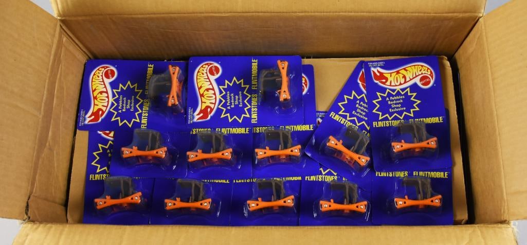 1994 Mattel Hot Wheels Flintmobile Factory Case MOC NOS: Counted 62, unsorted, may contain duplicates. Comes in what appears to be the original factory case. Single owner collection from the largest toy collector on the West Coast.