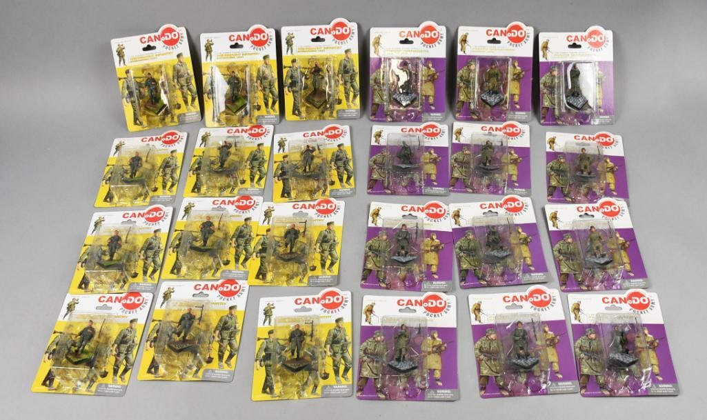 (24) 2003 Dragon Can-Do German Pocket Army Toys MOC-NOS: Lot is 24 2003 Dragon Can-Do German Pocket Army Toys-MOC-NOS. Includes Wehrmacht Infantry and Panzer Grenadiers. Lot with duplicates.?Single owner collection from the largest toy collector on the West
