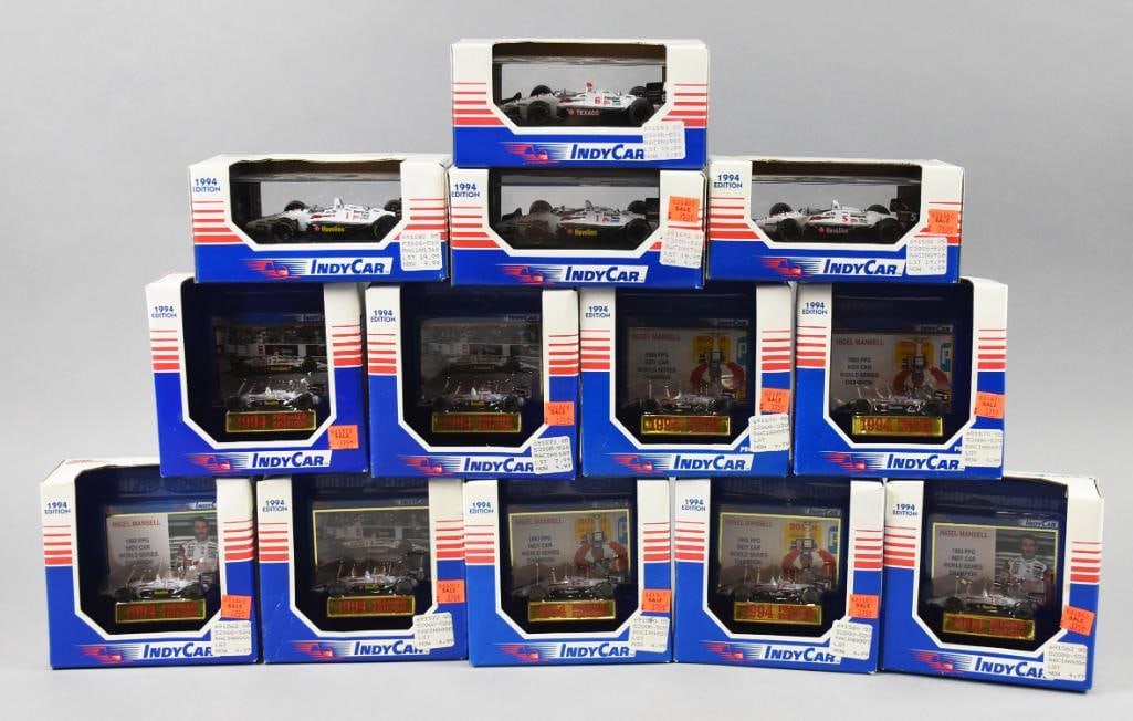 (13) 1993-94 Racing Champions Indy Car1:43 Scale- MIB-NOS: Lot is 13 1993-94 Racing Champions Indy Car1:43 Scale-MIB-NOS. Lot with duplicates. Single owner collection from the largest toy collector on the West Coast.