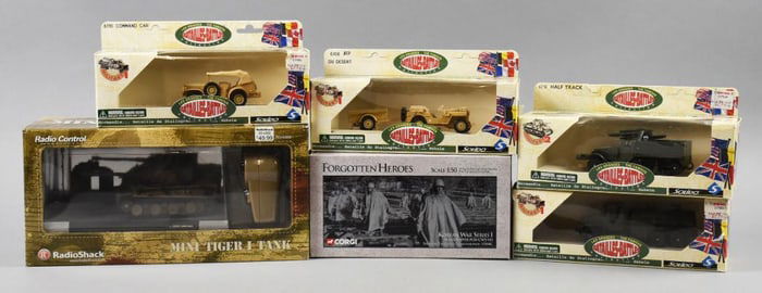 (6) 2000s Solido, Corgi, Radio Shack Military Vehicles-NOS