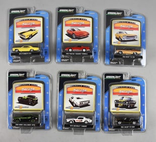 (6) 2009 Greenlight Muscle Car Garage Diecast, Series II-NOS