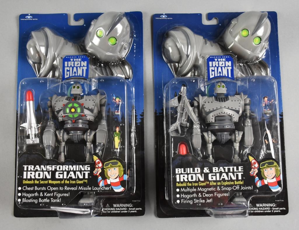 (2) 1999 Trendmasters Build & Battle Iron Giant MOC-NOS: Lot is a pair 1999 Trendmasters Build & Battle Iron Giant - MOC-NOS. Single owner collection from the largest toy collector on the West Coast.