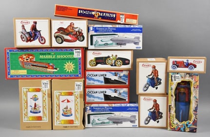 Assorted Reproduction Wind Up Tin Toys, Original Boxes-NOS