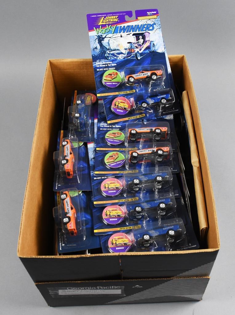 (50) 1996 Johnny Lightning Wacky Winners MOC-NOS: Lot is 50 1996 Johnny Lightning Wacky Winners MOC-NOS. Unsorted. Single owner collection from the largest toy collector on the West Coast.