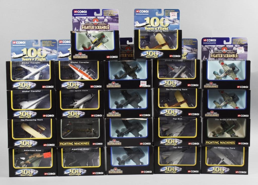 (22) 2000s Corgi Fighter Scramble and More Die-Cast-MIB-NOS: Lot is 22 2000s Corgi Fighter Scramble and More Die-Cast-MIB-NOS. Single owner collection from the largest toy collector on the West Coast.