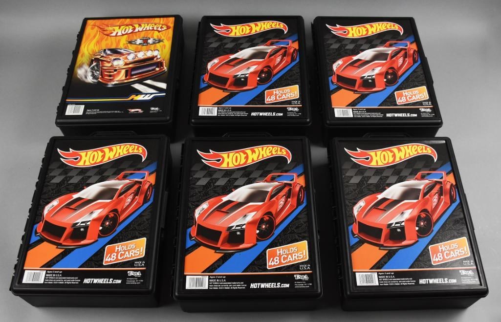 (6) cases 243 cars Hot Wheels  2005, 2014 Tara Toys Hot Wheels Storage Case-243 Cars (1 of 8)