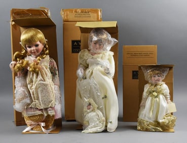(3) 1990s-00s Avon Collectibles Porcelain Dolls-MIB-NOS