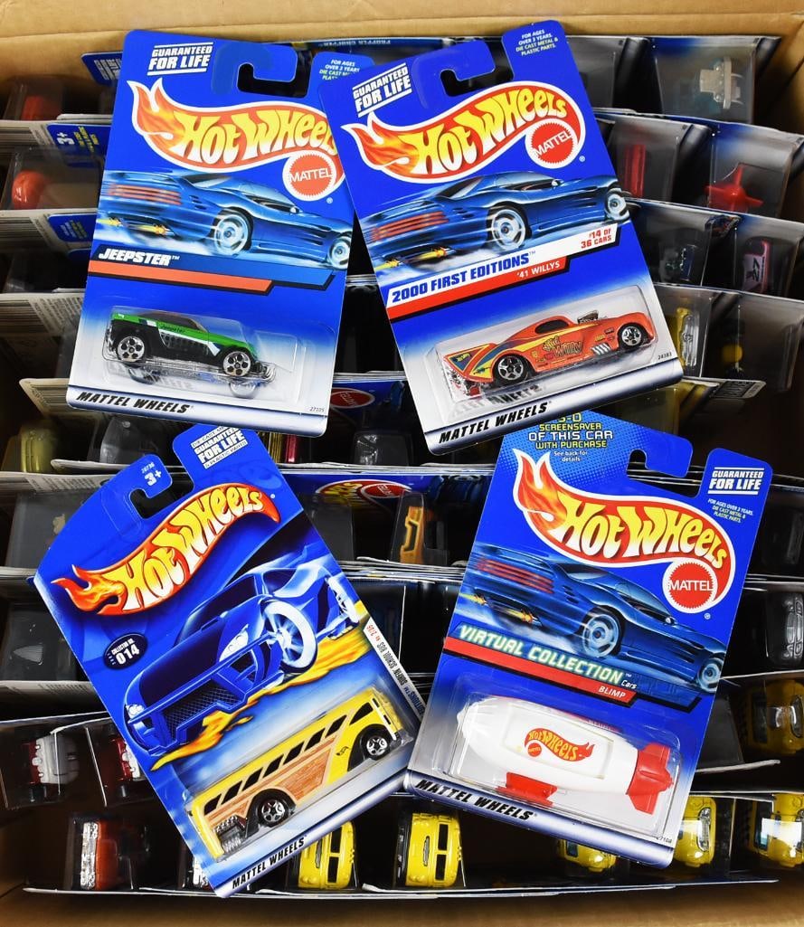 1990s, 2000s Mattel Hot Wheels Factory Shipping Case-MOC-NOS: Lot is a 1990s, 2000s Mattel Hot Wheels Factory Shipping Case-MOC-NOS. Case states 72 pcs, actual 74. Single owner collection from the largest toy collector on the West Coast.
