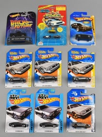 (9) 2000s Mattel Hot Wheels DeLorean Assortment-MOC-NOS