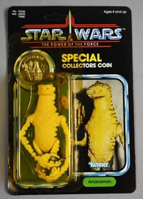 1984 Star Wars POTF Amanaman Coin 92A Back-Unpunched-MOC-NOS