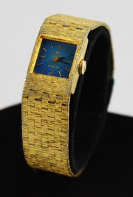 Vintage Ladies Omega Watch w/ Blue Dial, GP, Works!