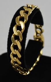 Heavy 14K Yellow Gold Curb Chain Bracelet, 39.2 Grams