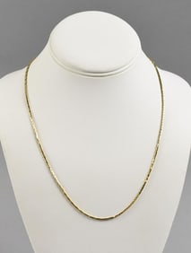 Italian 14K Yellow Gold Cobra Chain, 20" Long