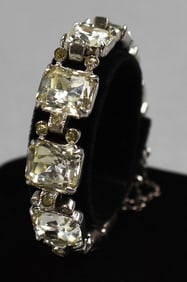 c1945 Eisenberg Sterling Paste Tennis Style Bracelet