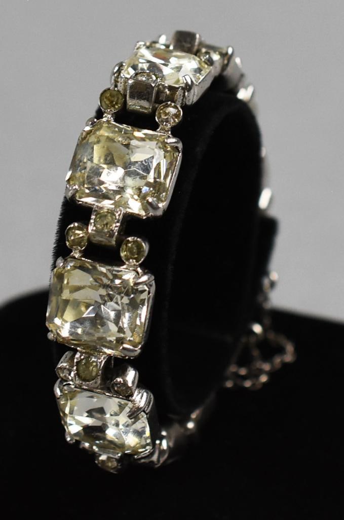 c1945 Eisenberg Sterling Paste Tennis Style Bracelet (1 of 5)