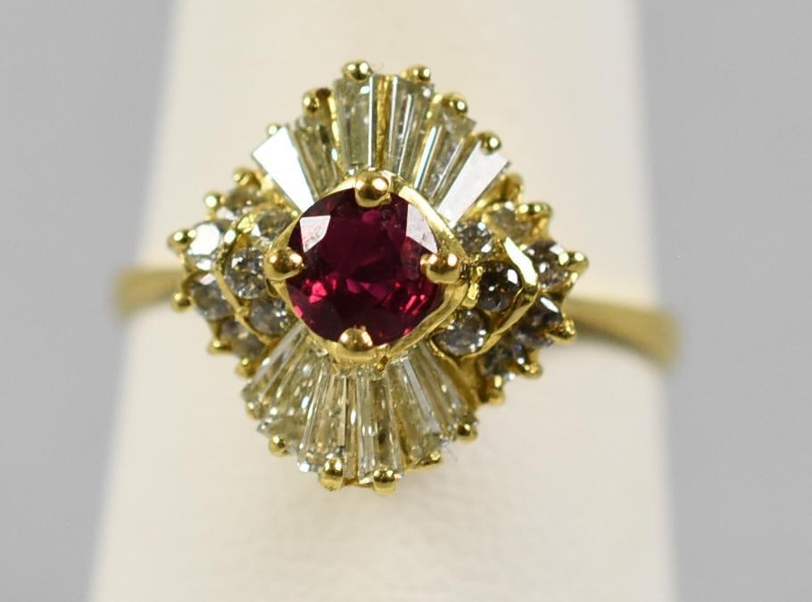 14K Yellow Gold Ruby & Diamond Ring (1 of 7)