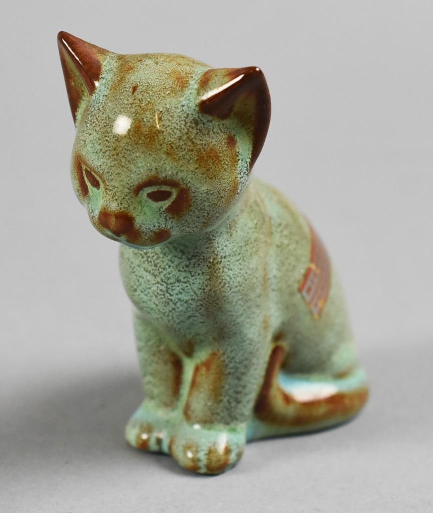 Nicodemus Art Pottery Sitting Kitten, Ellen Jennings Signed (1 of 5)