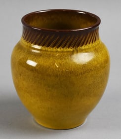 Nicodemus Art Pottery Ferro-Stone Yellow Glaze Vase
