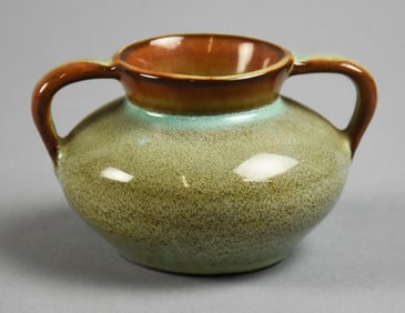 Nicodemus Art Pottery Ferro-Stone Double Handle Bulbous Vase