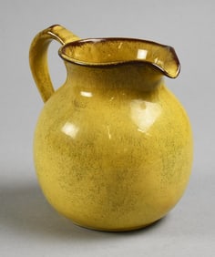 Nicodemus Art Pottery Ferro-Stone Yellow Pitcher