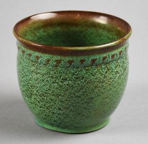Nicodemus Art Pottery Ferro-Stone Green Planter